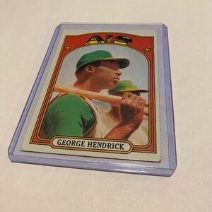 George Hendricks 1972 Rookie Baseball Card Vintage Collectible